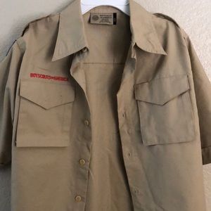 Boy Scout youth large tan shirt